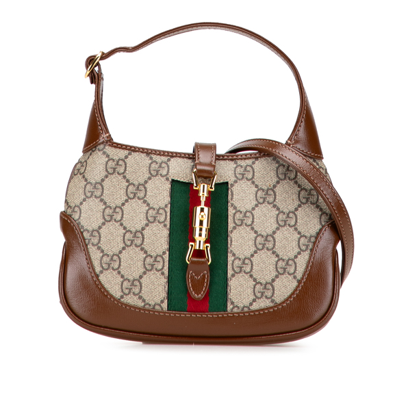 Pre-Loved Gucci Mini GG Supreme Web Jackie 1961 Crossbody - Picture 1 of 10
